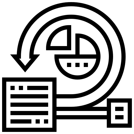 Scrum sprint pie chart organized icon