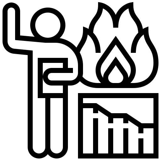 Burndown assessment decreasing chart icon