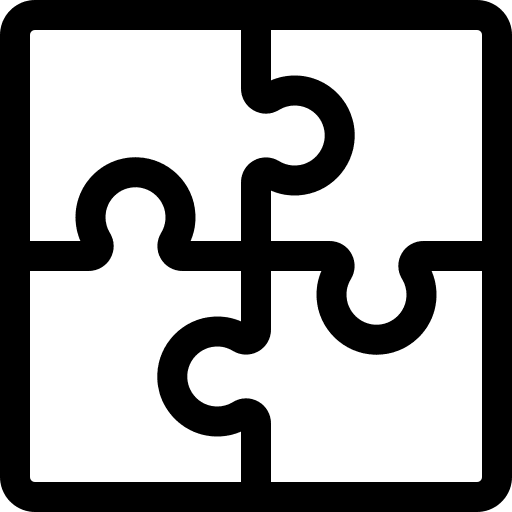 Puzzle networking teamwork pieces icon