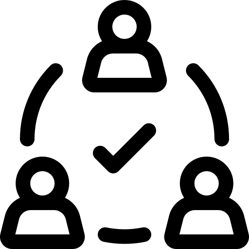 Team mark meeting group icon