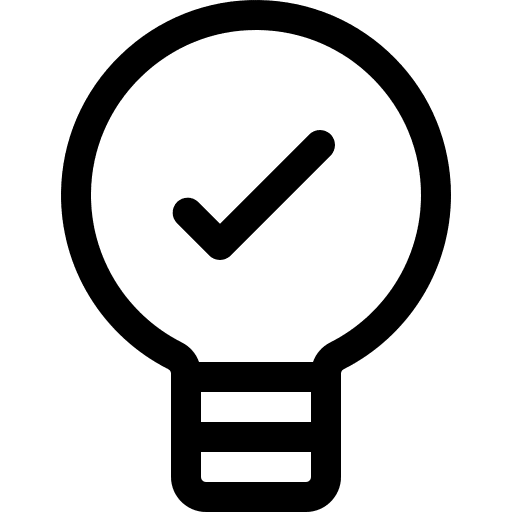 Bulb check invention illumination icon