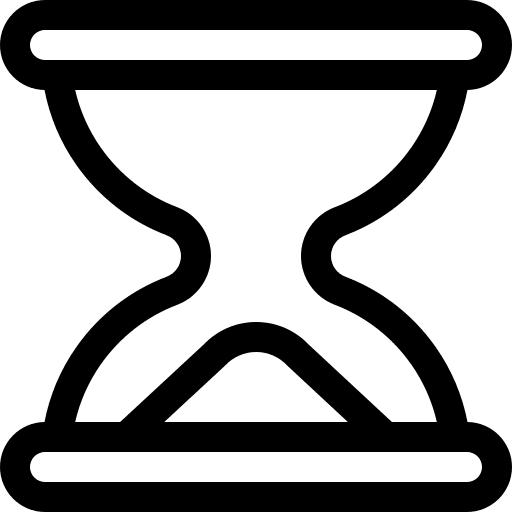 Hourglass waiting clock time and date icon