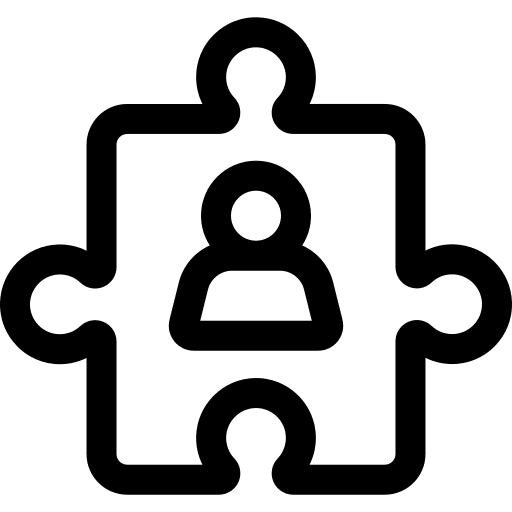 Puzzle jigsaw networking user icon