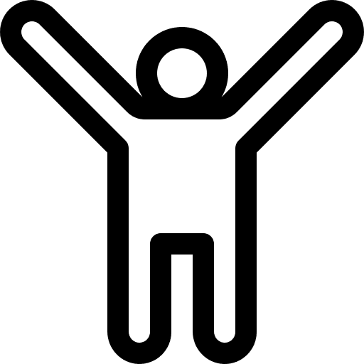 Stick man cheer up done happy icon