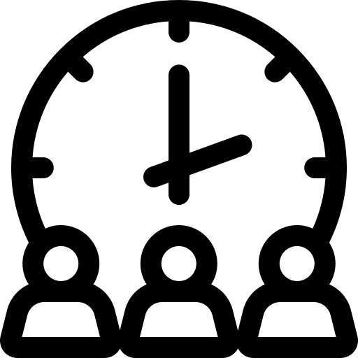 Clock time hour management icon