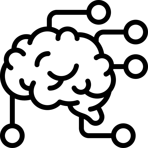 Brain connections medical nodes icon