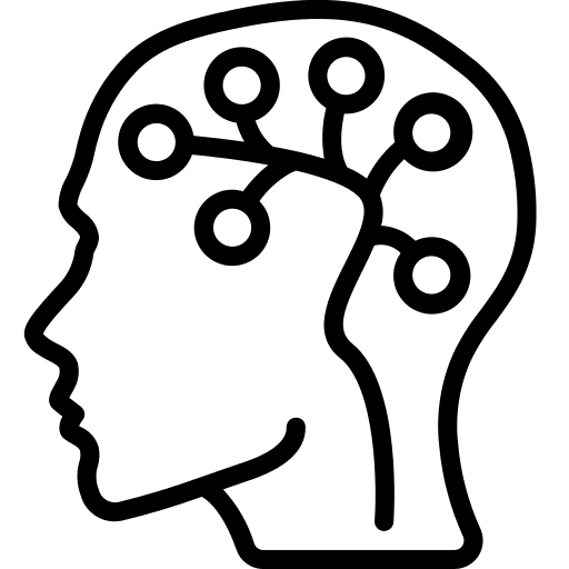 Brain mind nodes nervous system icon