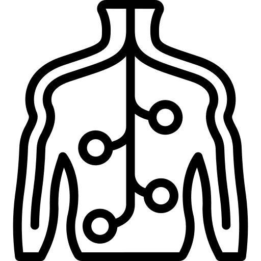 Nerves nodes torso spine icon