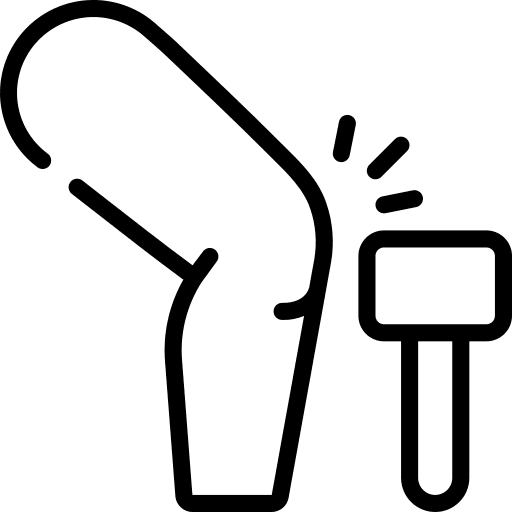 Knee reflex hospital tool icon Knee reflex hospital tool icon