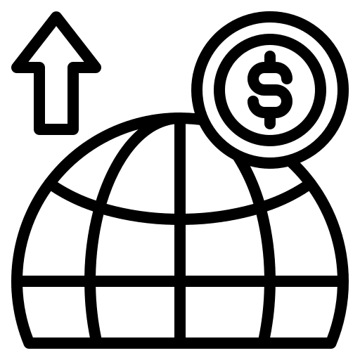 Global globe grid earth online banking icon