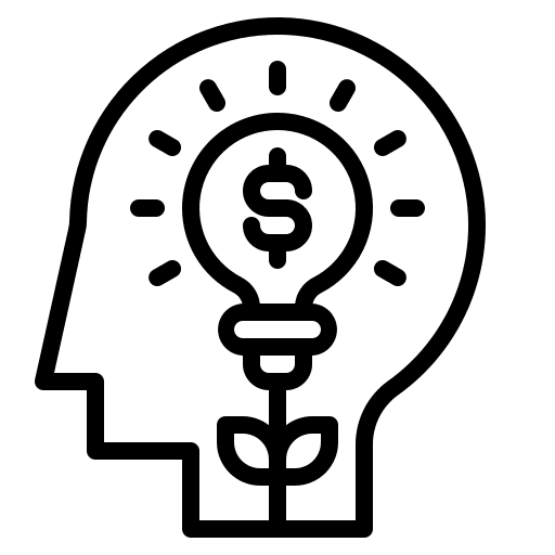 Idea bulb money finance investment icon