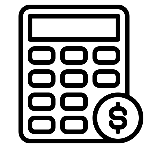 Calculator coin calculator money icon