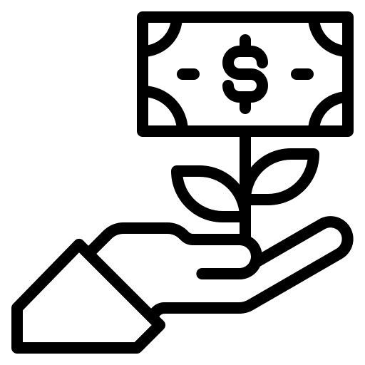 Growth currency plant business and finance icon