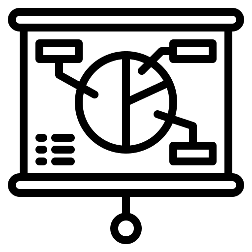 Presentation chart business pie chart icon