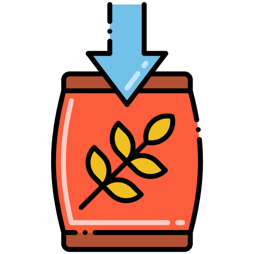Wheat down arrow food package farming and gardening icon