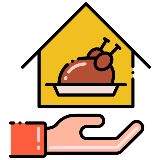 Meal food and restaurant home sharing icon