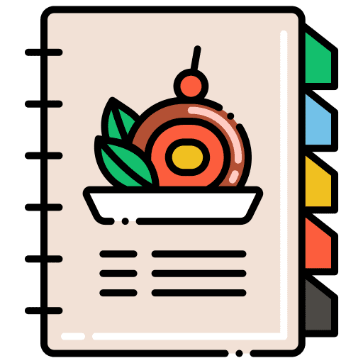 Recipe book chef book food and restaurant icon