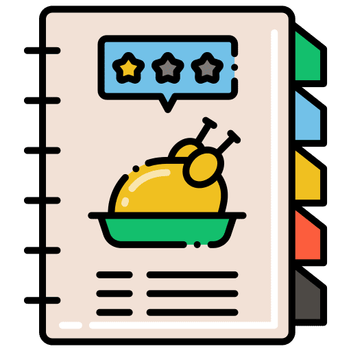 Recipe book ingredients recipe food icon