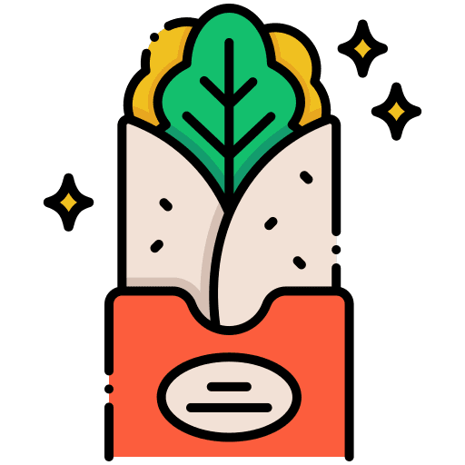 Burrito food and restaurant dish fast food icon