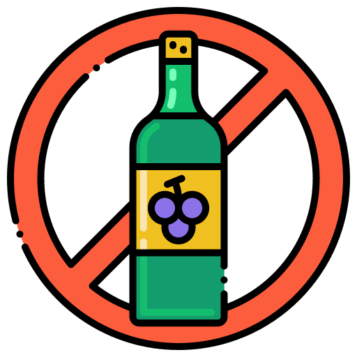No alcohol signaling no drink alcohol icon