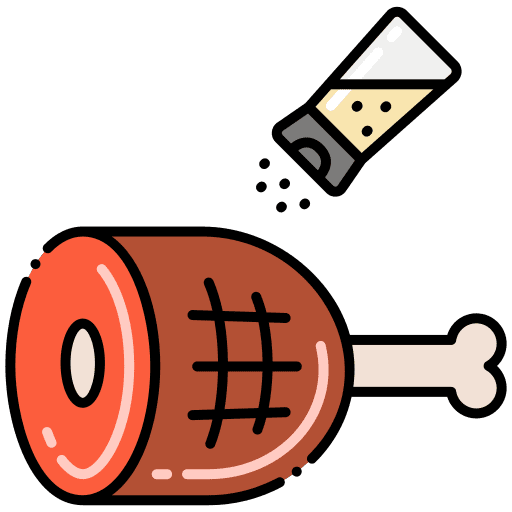 Meat food and restaurant barbecue seasoning icon