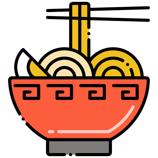 Ramen bowl chinese food noodle icon