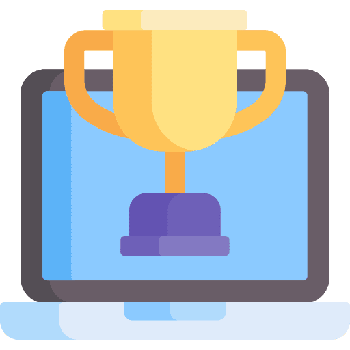 Trophy laptop champion award icon Trophy laptop champion award icon