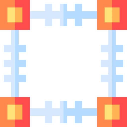 Square corners nodes square icon