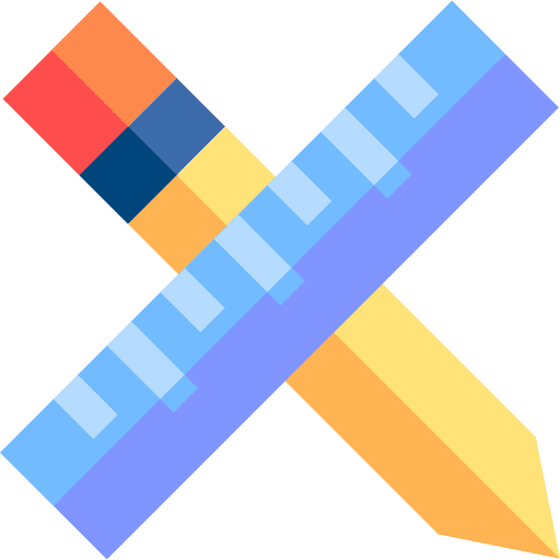 Measure school material pencil ruler icon Measure school material pencil ruler icon