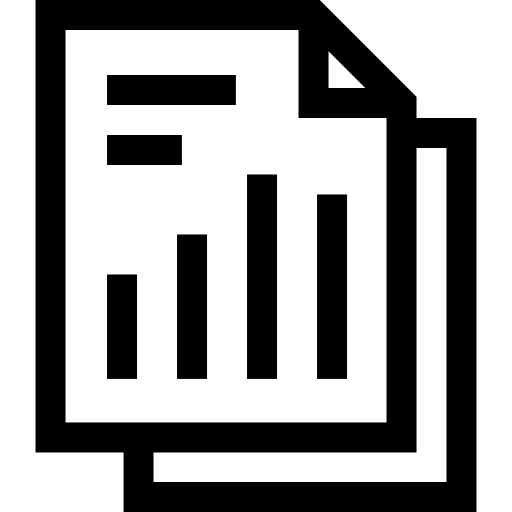 Bar graph statistics bar graph paper icon