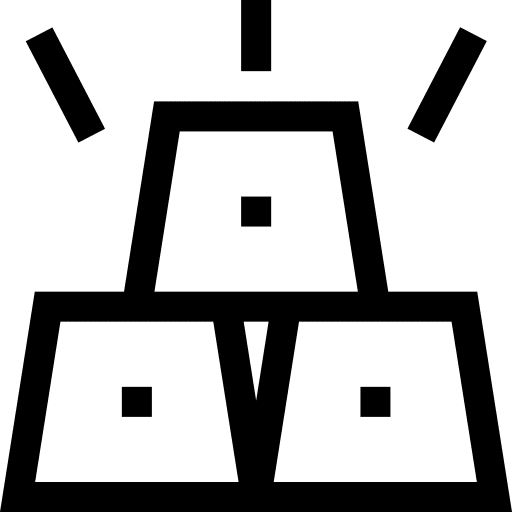 Gold bar business and finance gold ingots assets icon