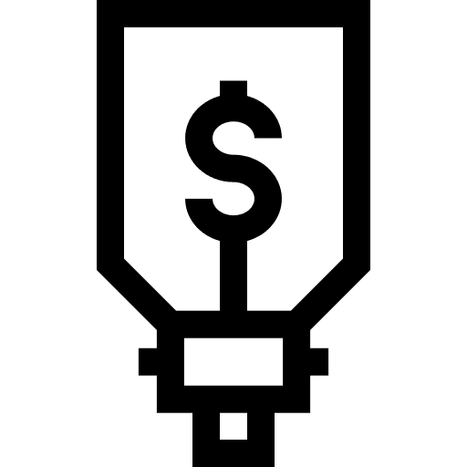 Idea light bulb currency idea icon