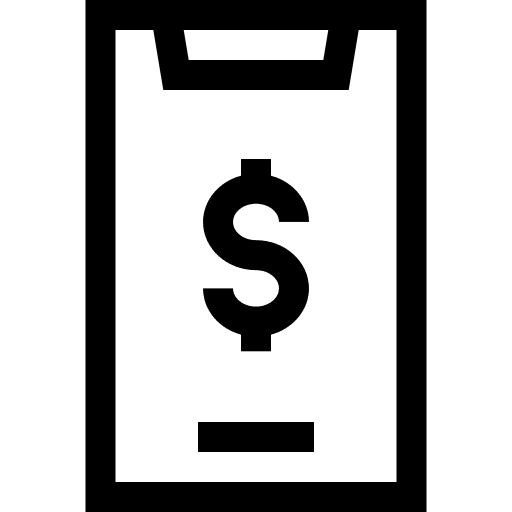 Smartphone dollar mobile online transfer icon