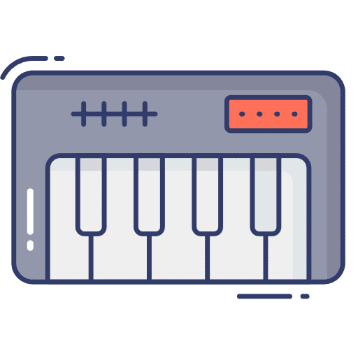 Piano piano keyboard kid and baby icon