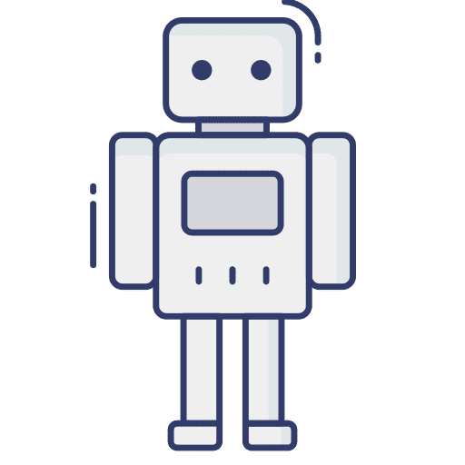 Robot kid and baby robot technology icon