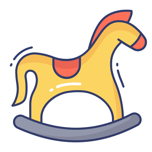 Rocking horse horse horse toy kid and baby icon