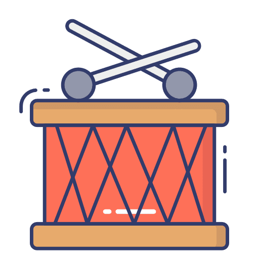 Drum musical instrument orchestra drumstick icon