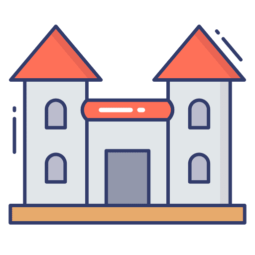 Toy castle kid and baby castle toy icon