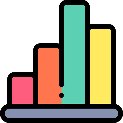 Spreadsheet app stats infography business and finance icon