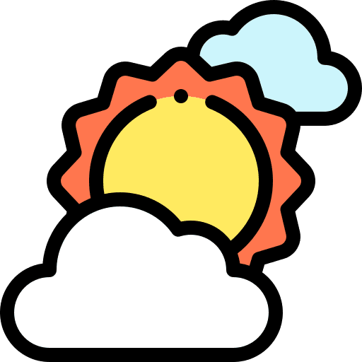 Clouds and sun meteorology weather climate icon
