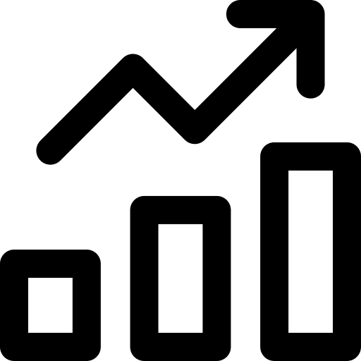 Bar chart metric growth stats icon
