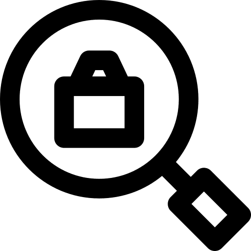 Job search worker loupe magnifying glass icon Job search worker loupe magnifying glass icon