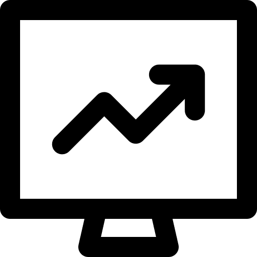 Line chart business and finance growth computer icon Line chart business and finance growth computer icon