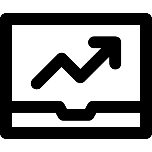 Line chart laptop electronics technology icon Line chart laptop electronics technology icon