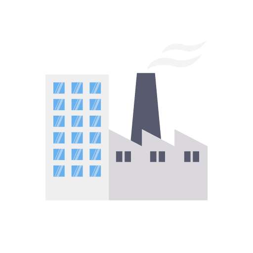 Factory factory architecture and city buildings icon