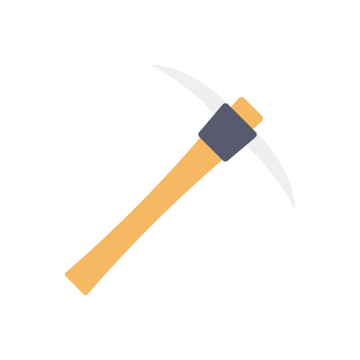 Pickaxe miner tool construction and tools icon