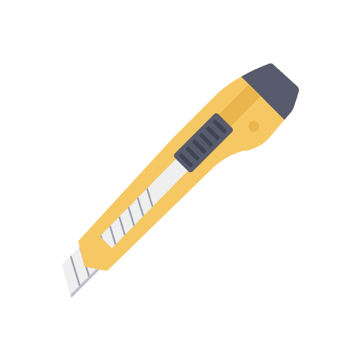 Blade cut construction and tools cutter icon