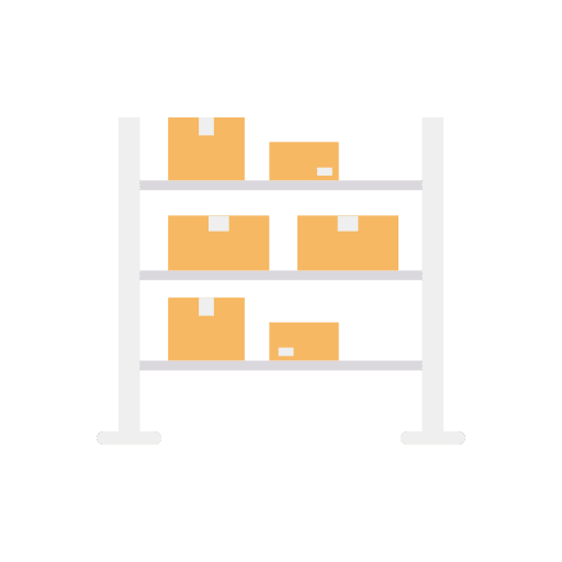 Shelf logistics cargo shipping and delivery icon