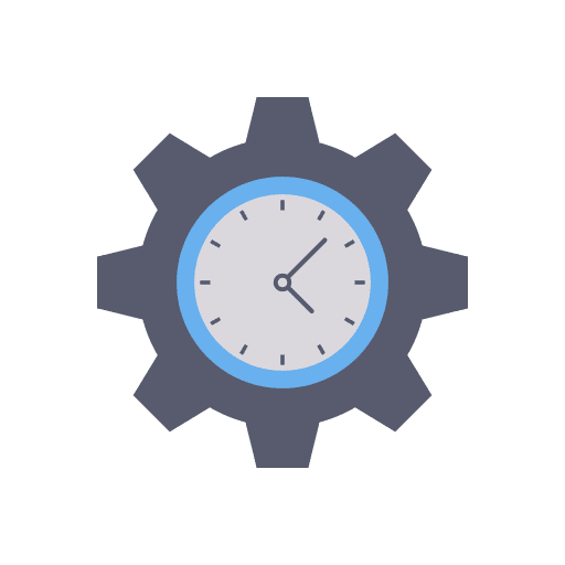 Time management configuration time management cogwheel icon