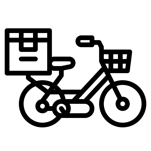Delivery bike shipping and delivery transportation bicycle icon